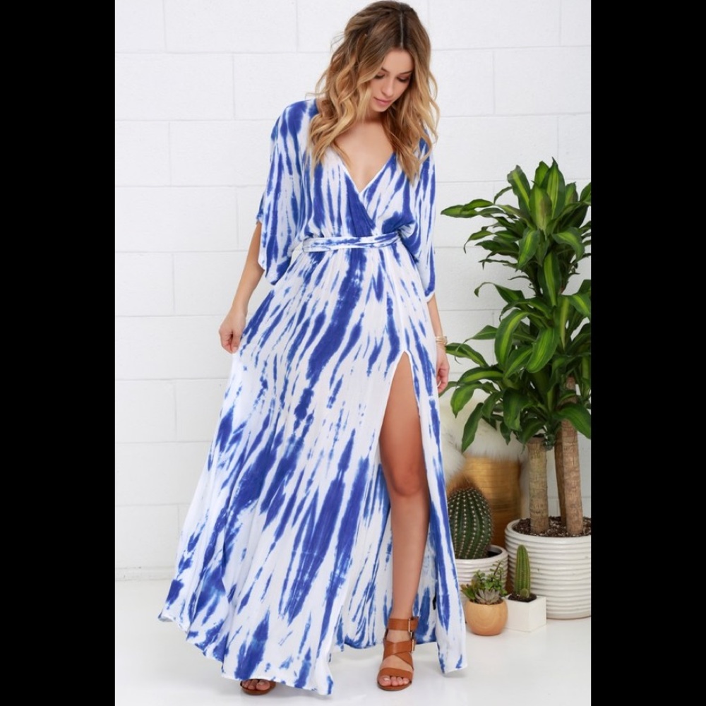Lulu size Large ty dye dress with Slit